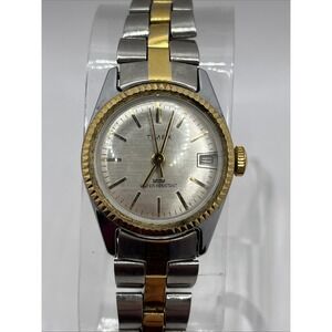 Timex‎ 1980s Women's Two Tone Mechanical Watch 6.75" Band- Working